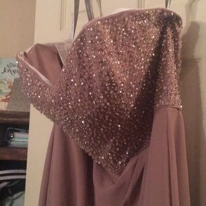 Strapless NWT Beaded Maxi Evening Prom Dress